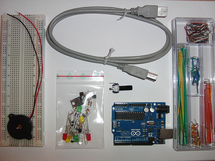 kit, computer, arduino, board, chip, circuits, microprocessor