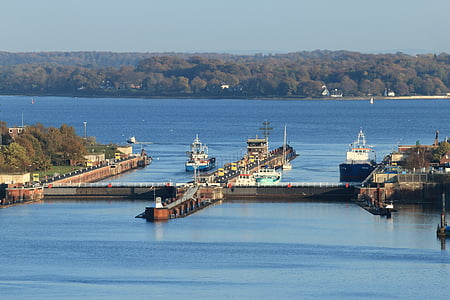 serratura, serrature, Kiel, Nord del canale Baltico, passaggio, navi, via navigabile