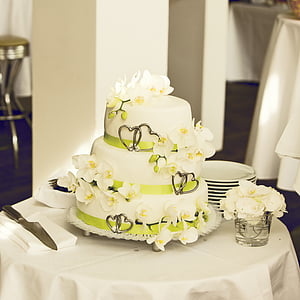 torta, svadbena torta, vjenčanje, oženiti, brak, dekor, marcipan