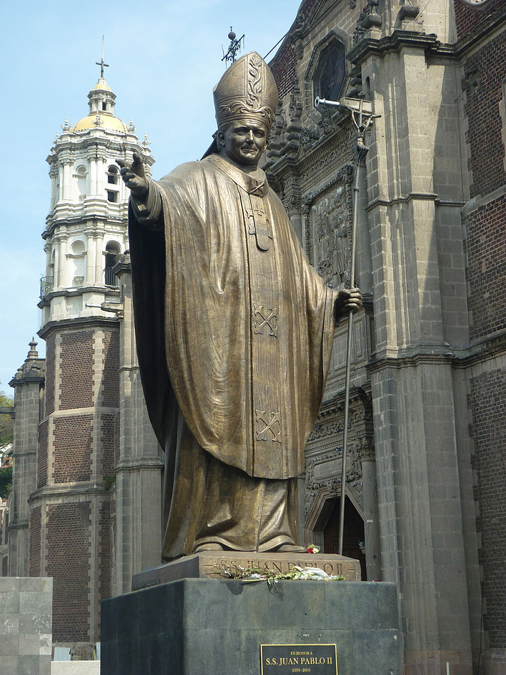 statue, pope, john paul ii, catholic, mexico, religion, guadalupe