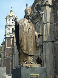 estátua, Papa, João Paulo ii, Católica, México, religião, Guadalupe