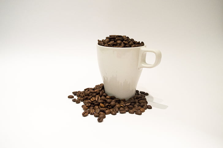 コーヒー, マグカップ, カップ, 茶色, カフェ, カフェイン, 豆