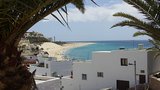 Fuerteventura, Kanarieöarna, sommar, Jandia, kusten