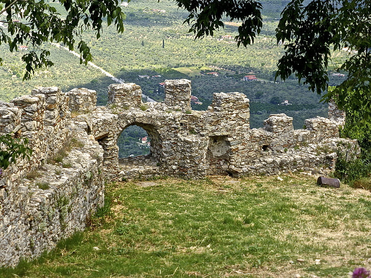 befästning, väggen, historiska, medeltida, fästning, gamla, ruinerna