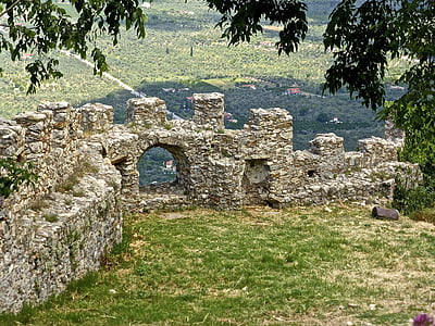 utrdbe, steno, zgodovinski, srednjeveške, trdnjava, stari, ruševine