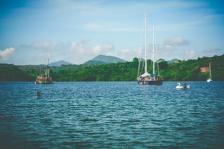 Strand, Boot, ruhiges Wasser, Insel, See, Landschaft, Freizeit