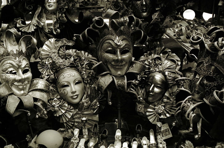 vaateaken, Veneetsia, Itaalia, maskid, pool, kostüüm, pood