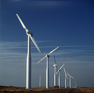 vindmøller, gården, teknologi, energi, feltet, strøm, turbin