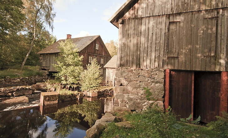 Suedia, hambar, Casa, acasă, din lemn, ferma, rurale