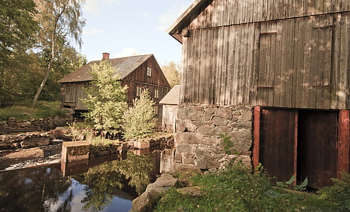 Zweden, schuur, huis, Home, houten, boerderij, platteland