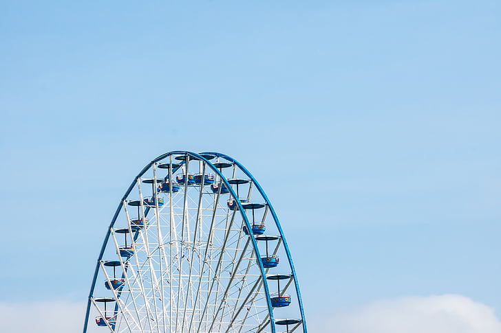 ferris wheel, fair, rides, amusement park, entertainment, year market, sky