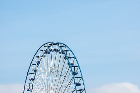 rotella di Ferris, Fiera, giostre, Parco di divertimenti, intrattenimento, mercato di anno, cielo