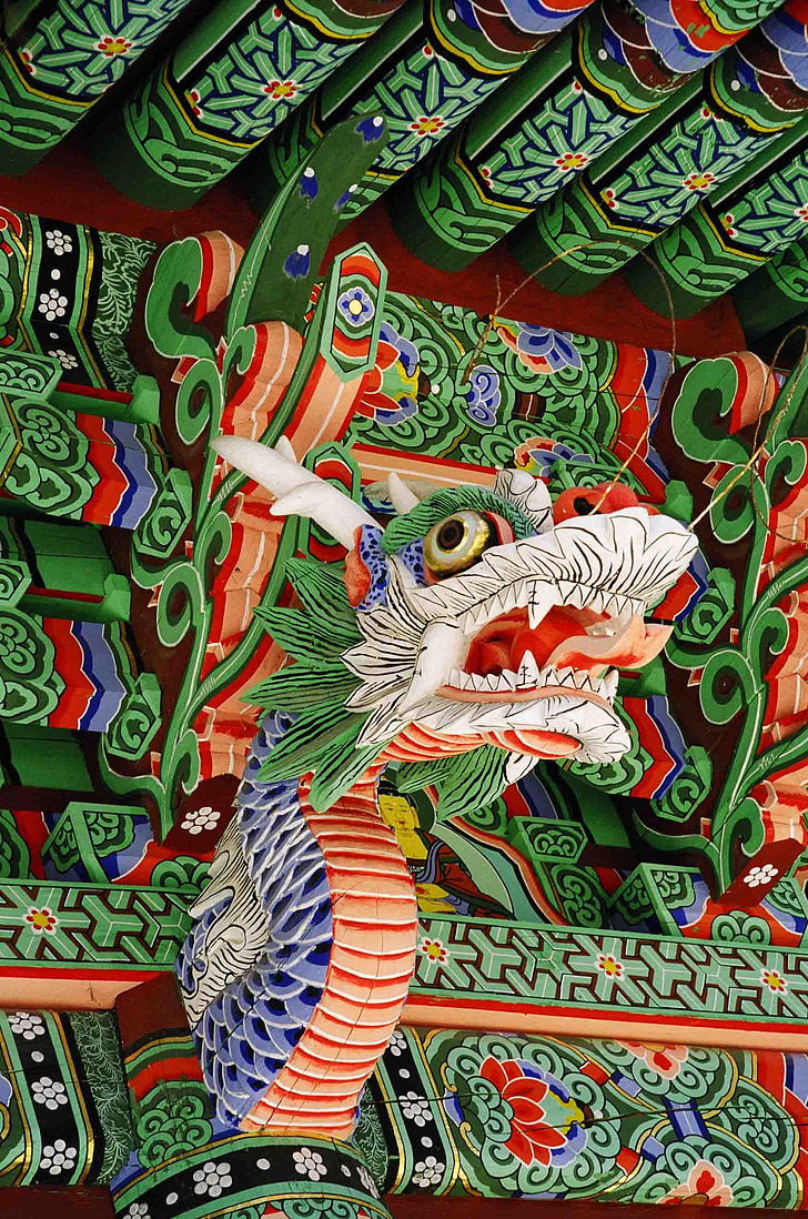 Dragon, templet, Asia, religion, kultur, arkitektur, symbol