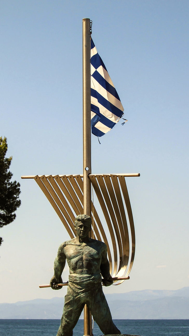 jūrininkas, paminklas, skulptūra, Skiathos, Graikija