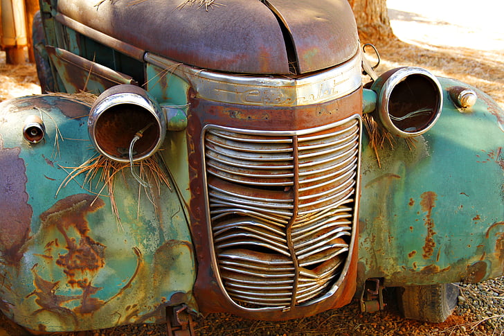 Chevy, gamla, Vintage, Antik, lastbil, Rust, smutsiga