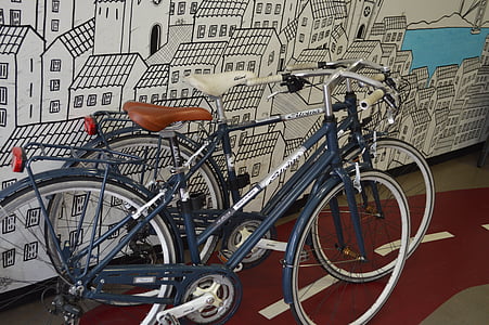 andar de bicicleta, loja de bicicletas, loja, cidade, arte, ciclovia, roda