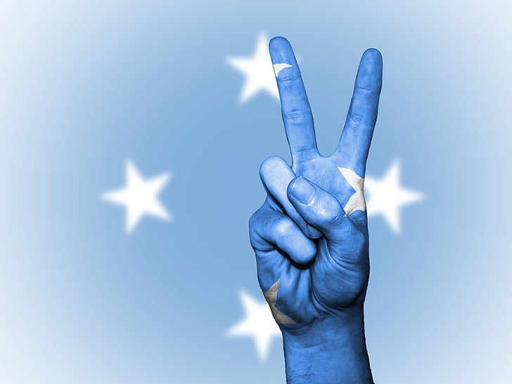 micronesia, peace, hand, nation, background, banner, colors