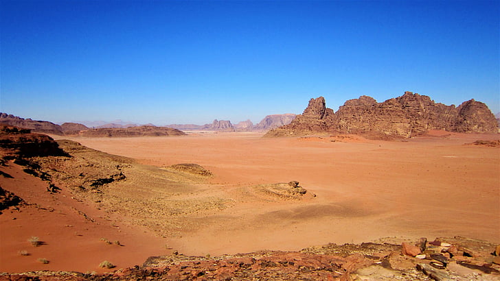 Wádí Ram, Jordánsko, červený písek, poušť