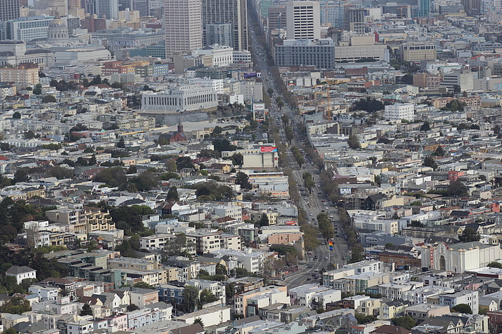 mesto, cesti, glavni ulici, San francisco, Geografija, Urban, pogled