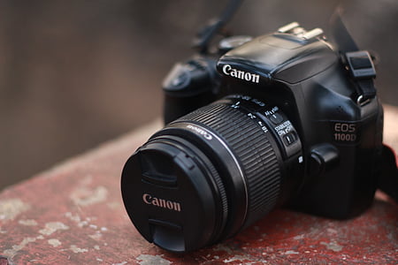 camera, canon eos 1100d, dslr, lens, canon