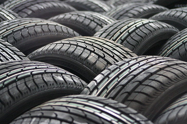 neumáticos de coche, rueda, banda, coche, neumático, caucho, color negro