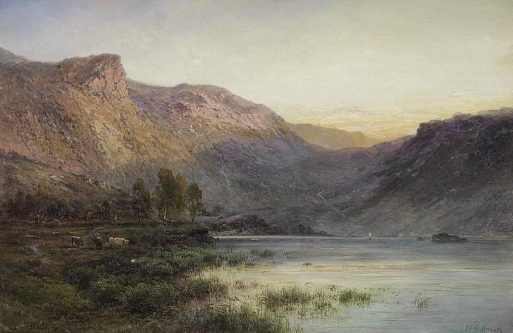Alfred de breanski, pintura, arte, artístico, arte, óleo sobre tela, paisagem