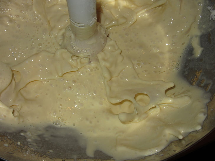 lait, mixeur plongeant, remuer, pâte à crêpes, pâte, mélanger, injecter