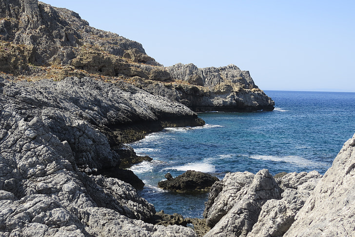 Medelhavet, landskap, stranden, lugn, vatten, Rocks