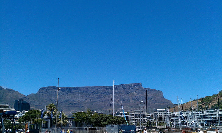 África do Sul, montanha da mesa, cidade do cabo, céu, perspectivas, beira-mar, azul