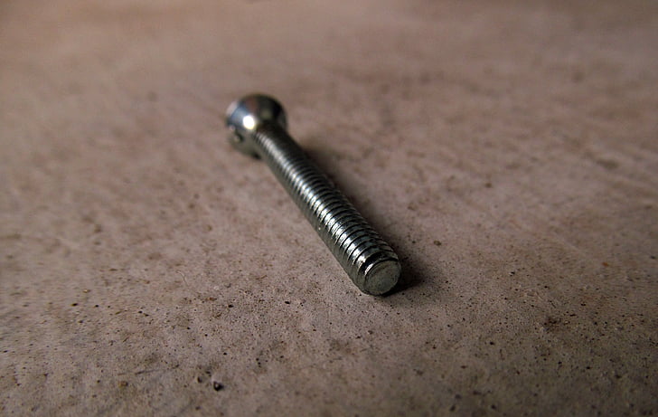 screw, hardware, metal, nut, stainless, silver, metallic