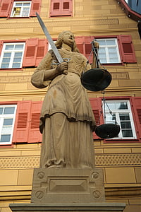 justizia, kuva, nainen, vaaka, miekka, oikeus, Waiblingen, Saksa