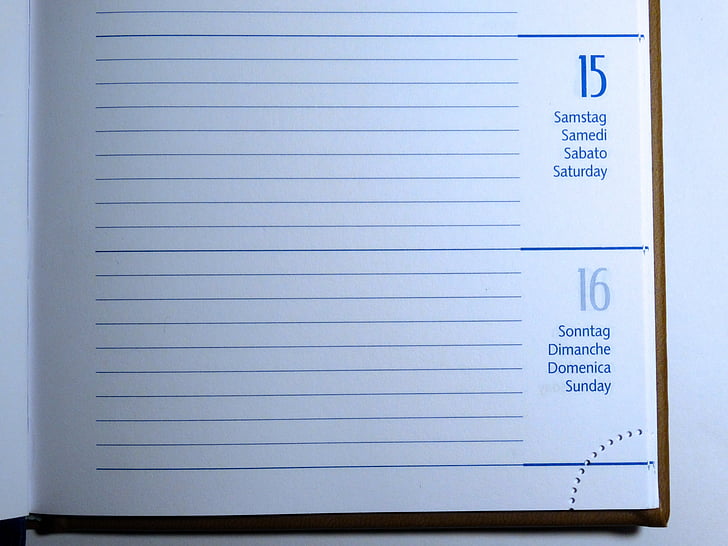 kalender, dagen, dag van de week, planning, afspraak planner
