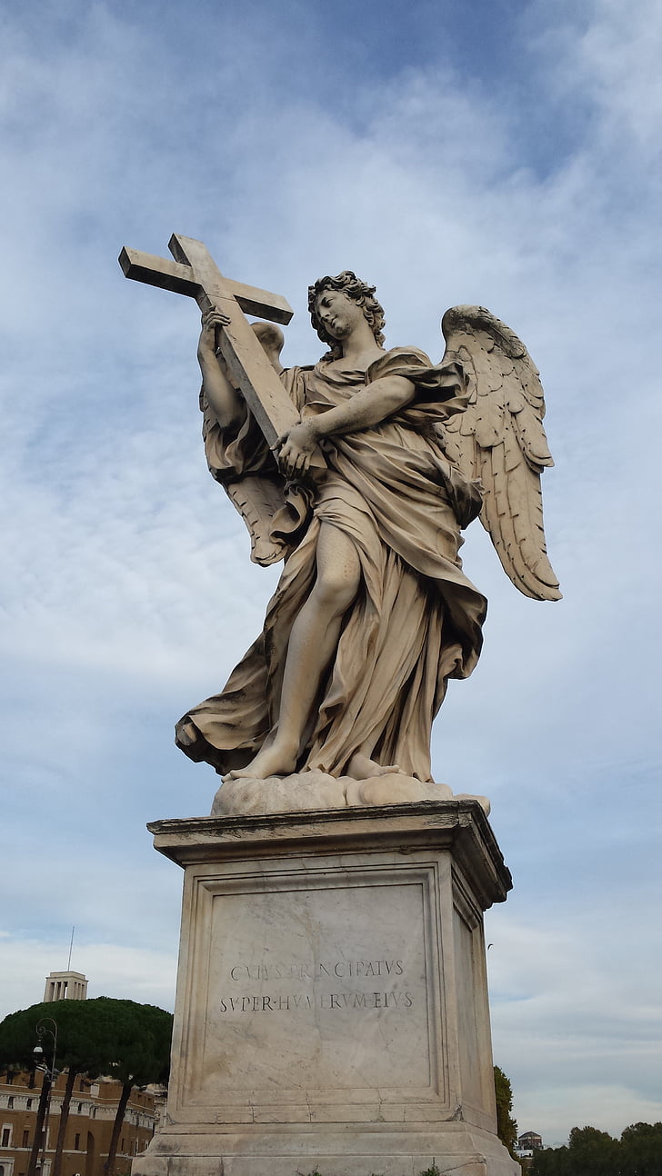 angel, angels bridge, rome, statue, sculpture, monument, famous Place