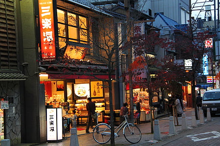 bonica, escena, veure, nit, compres, botigues, Nara