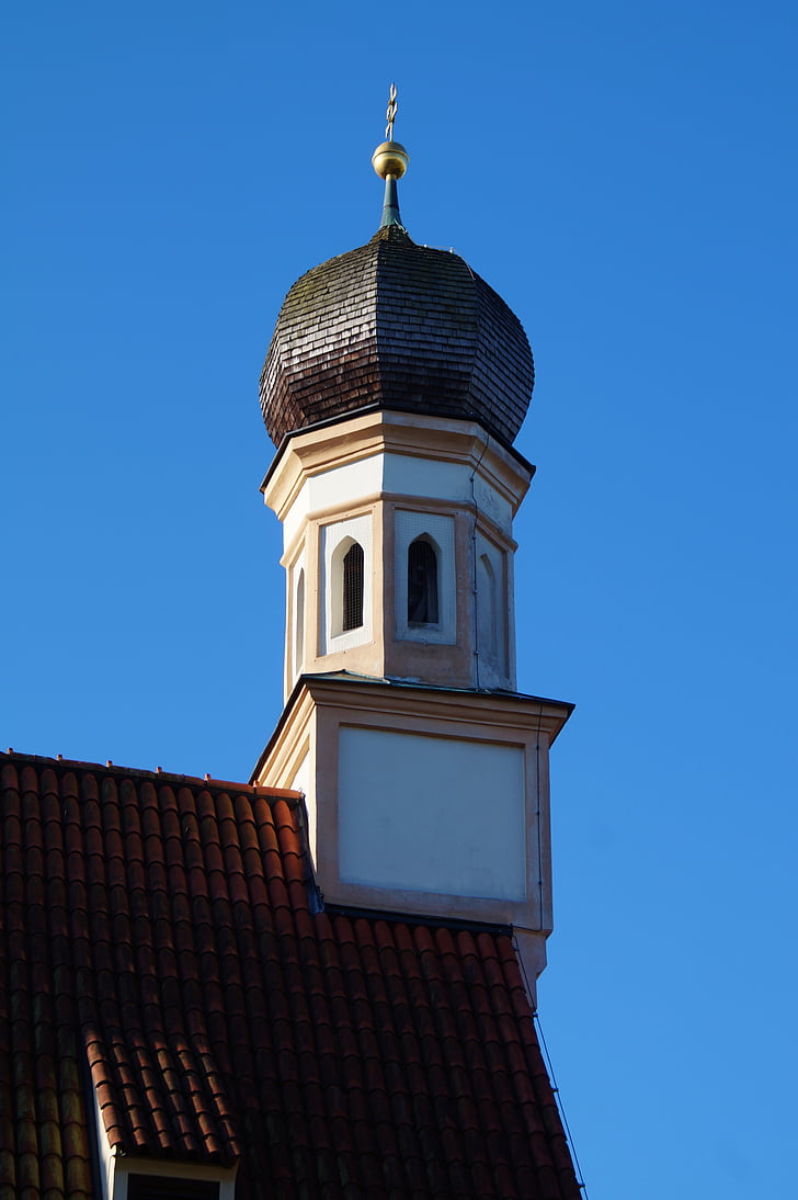 Église, steeple, Blutenburg, Munich, Obermenzing, bâtiment, architecture