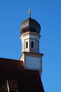 教会, 尖塔, 当店, ミュンヘン, オーバーメンツィング, 建物, アーキテクチャ