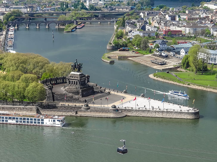 tyske hjørne, Koblenz, Rhinen, Mosel, Sachsen, Steder af interesse, turistattraktion