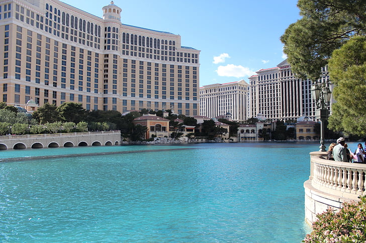 Vegas, fuente, Hotel, famosos, Bellagio