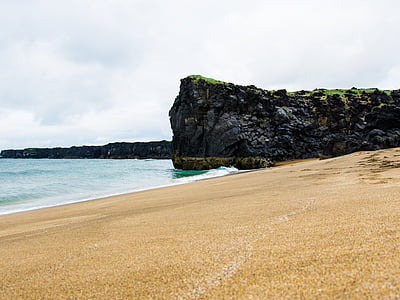 Beach, szikla, Shore, Izland, tenger, természet, tengerpart