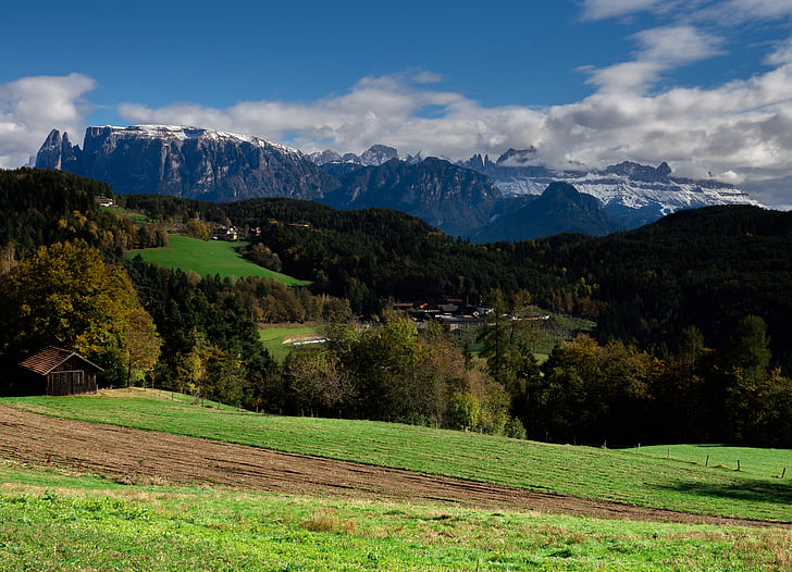 södra tyrol, Italien, bergen, Dolomiterna, Visa, Meran, Panorama