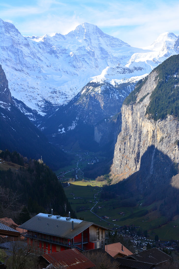 Swiss, Jungfrau, Lauterbrunnen, pokrywy lodowej, Alpy, góry, Snow góry