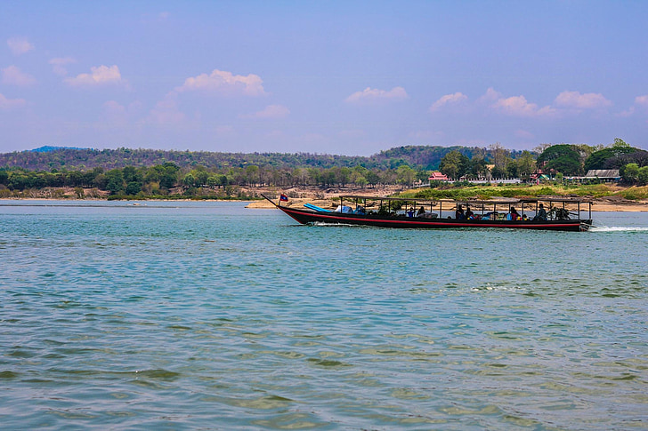 Mekong-floden, to-farvet floden, turistattraktion, Thailand, Se, Køn, Skyl