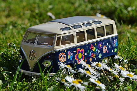 VW, Bulli, Meadow, hòa bình, VW xe buýt, Volkswagen, cắm trại