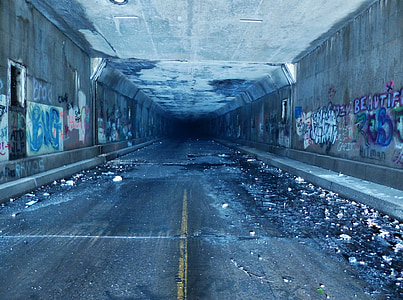 tunnel, PA turnpike, Turnpike, Pennsylvania, weg, verlaten, Pike