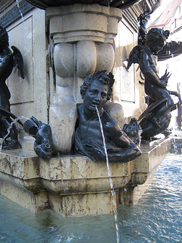 fontein, water, waterspelen, stroom, Fountain city, goed water, beeldhouwkunst