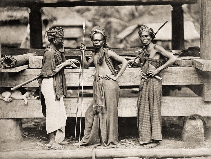 Batak, guerrier, Fighter, 1870, Indonésien, Indonésie, Sumatra