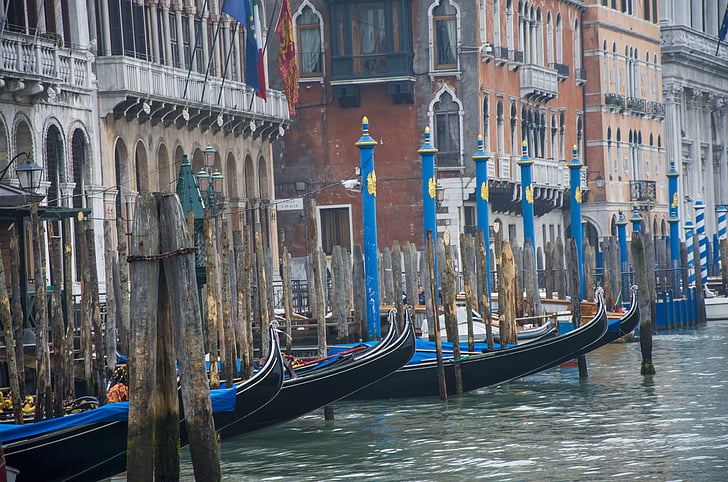 Venetië, Canale grande, Italië, Venezia, stad aan de rivier, water, stad