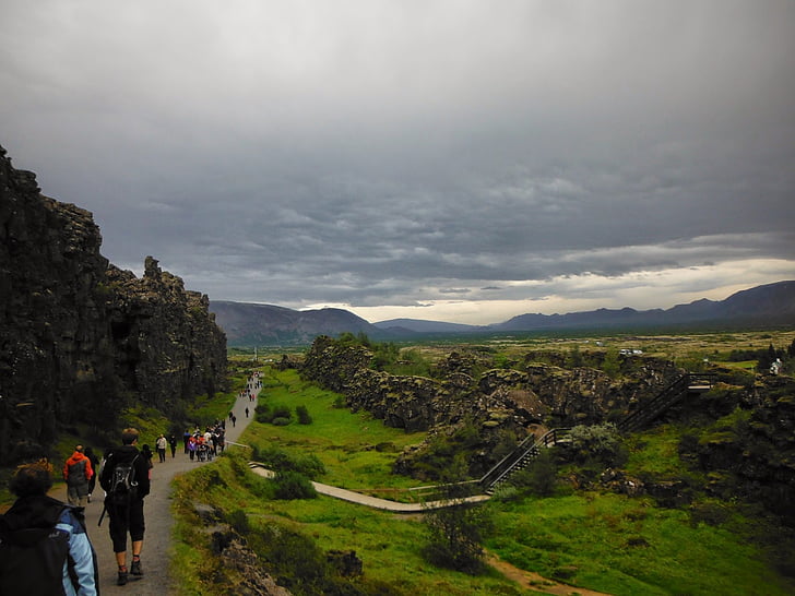 kraštovaizdžio, Islandija, debesys, Islandų, lauko, orientyras, natūralus