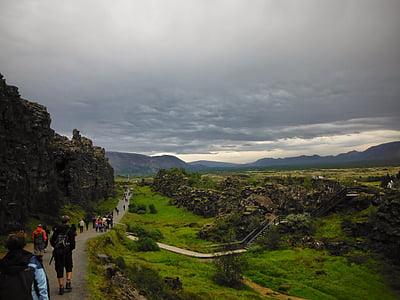 landskab, Island, skyer, islandsk, udendørs, vartegn, naturlige