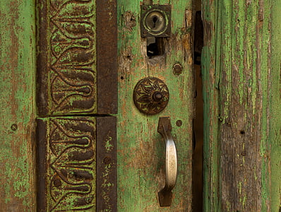 deur, vergrendelen, houten deur, ingang, hout - materiaal, gesloten, ingang